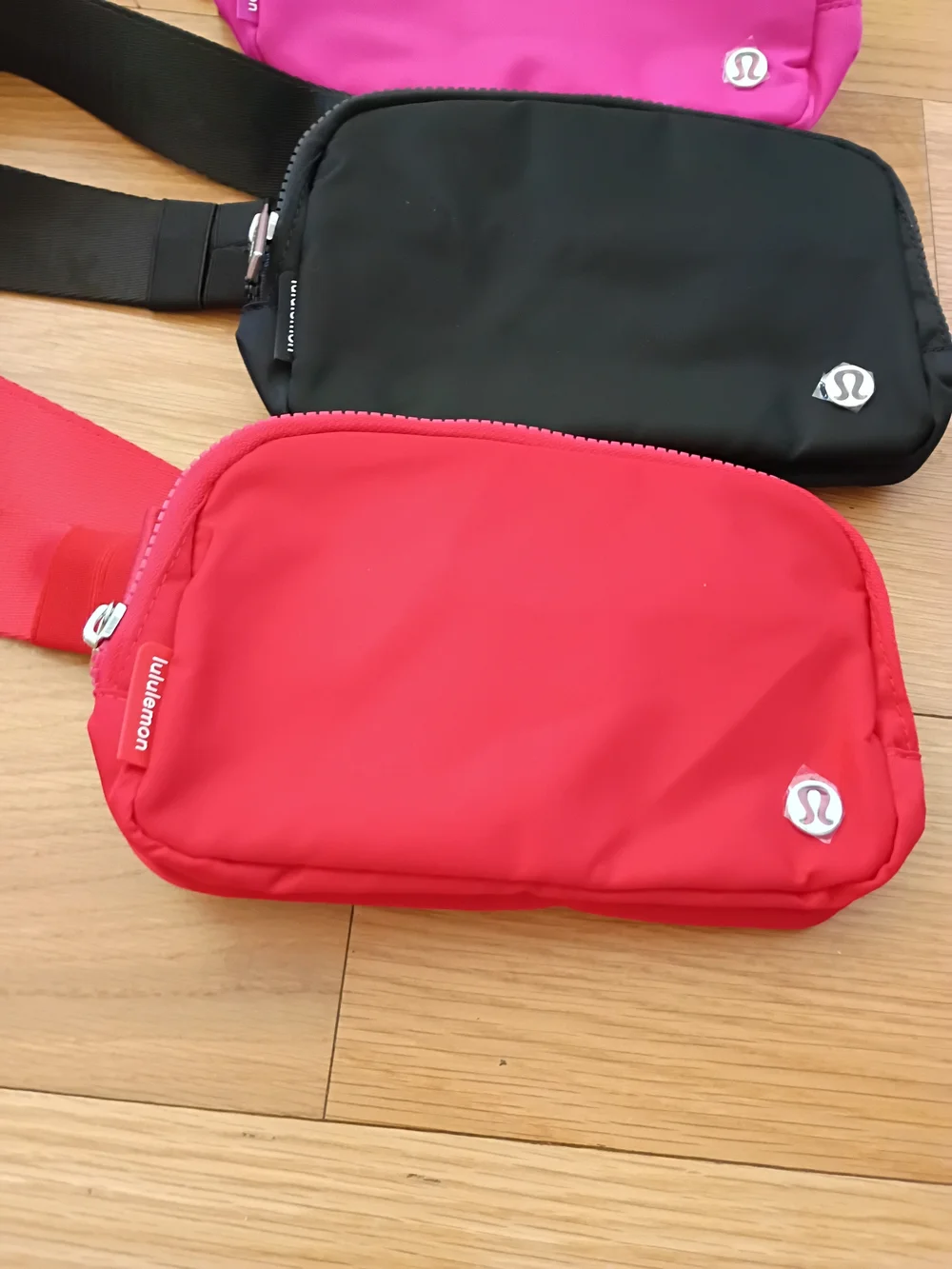 lululemon Bundle 3 Everywhere Belt Bags  pink, black, red